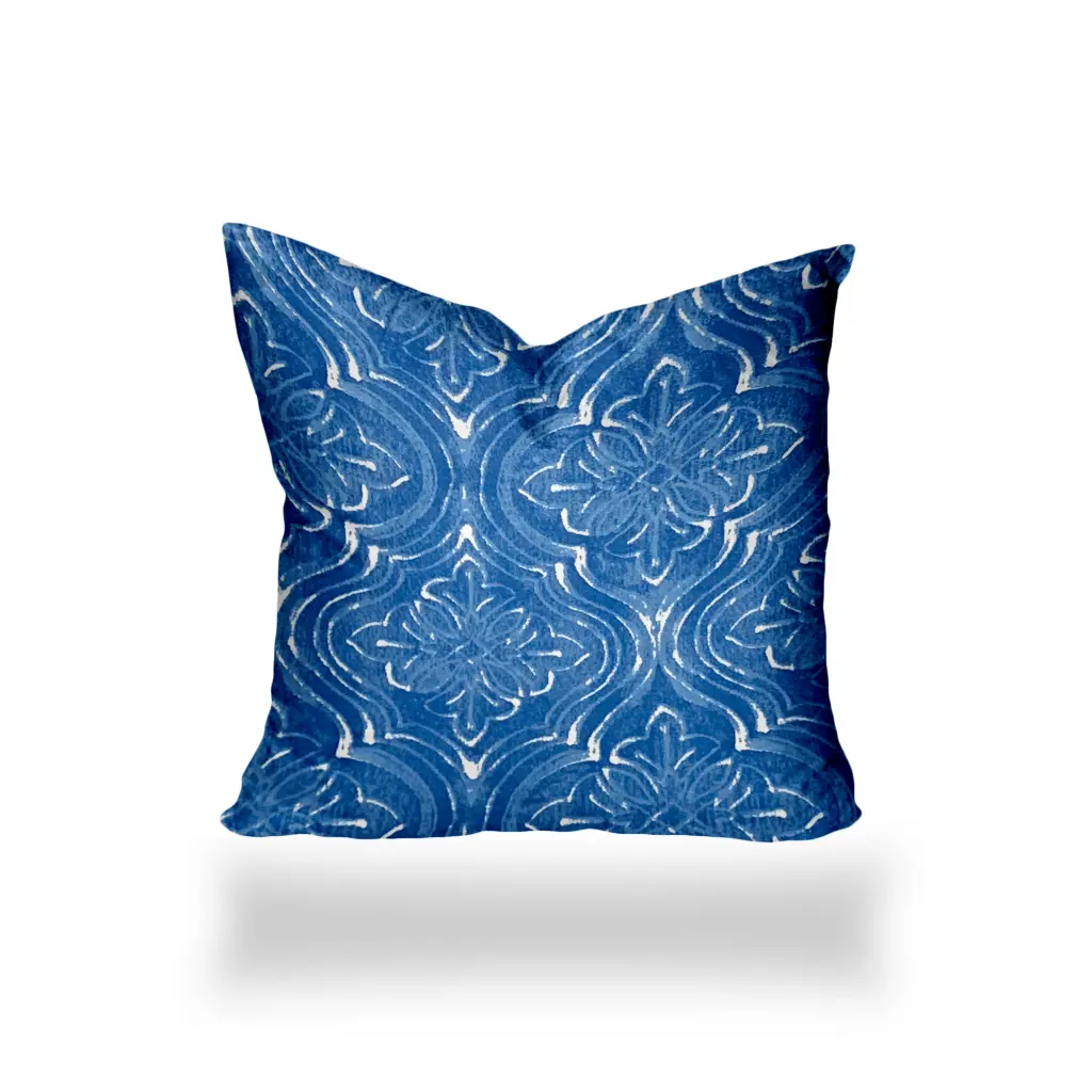 Atlas Indoor Outdoor Soft Royal Pillow Zipper Cover and Insert 12X12 Inches usa made pillow and pouf