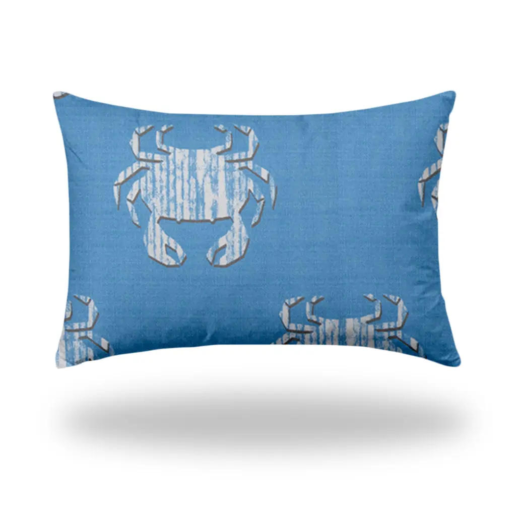 Crabby Indoor Outdoor Soft Royal Pillow Envelope Cover Insert usa made pillow and pouf