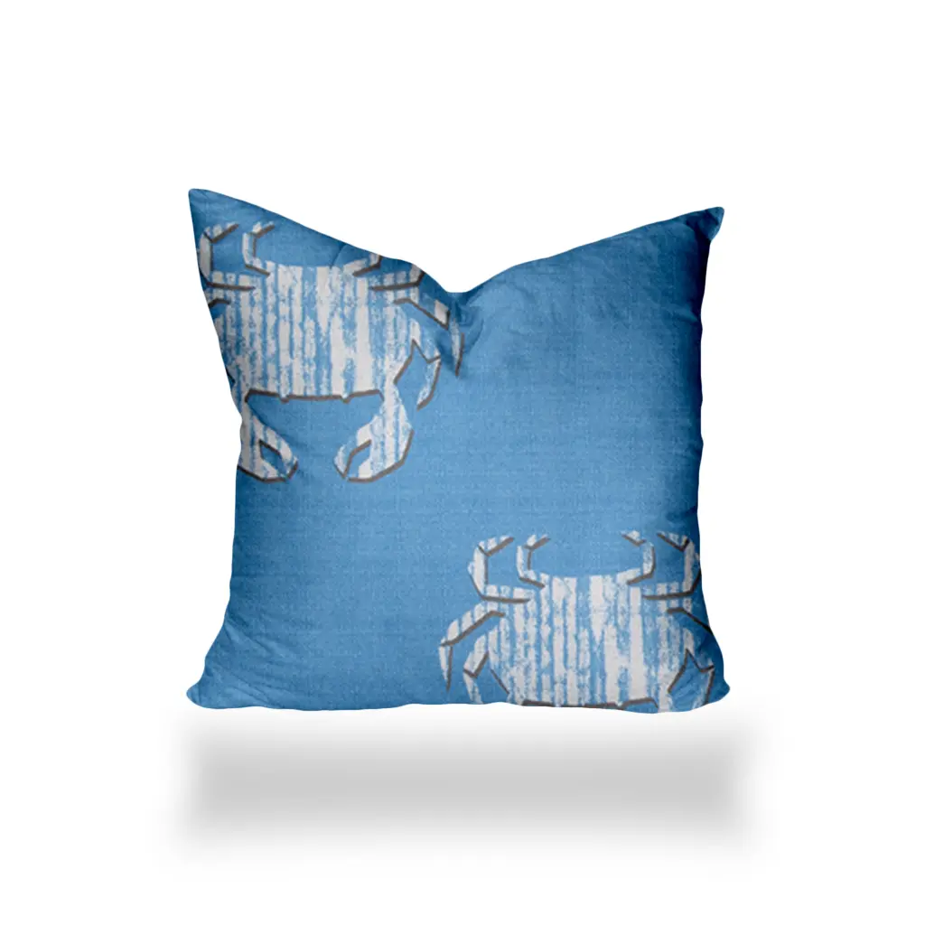 Crabby Indoor Outdoor Soft Royal Pillow Envelope Cover Insert 1 usa made pillow and pouf