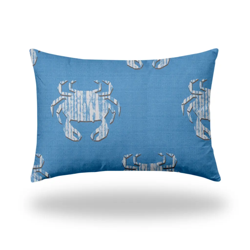 Crabby Soft Royal Pillow - Indoor Outdoor Envelope Cover Insert usa made pillow and pouf