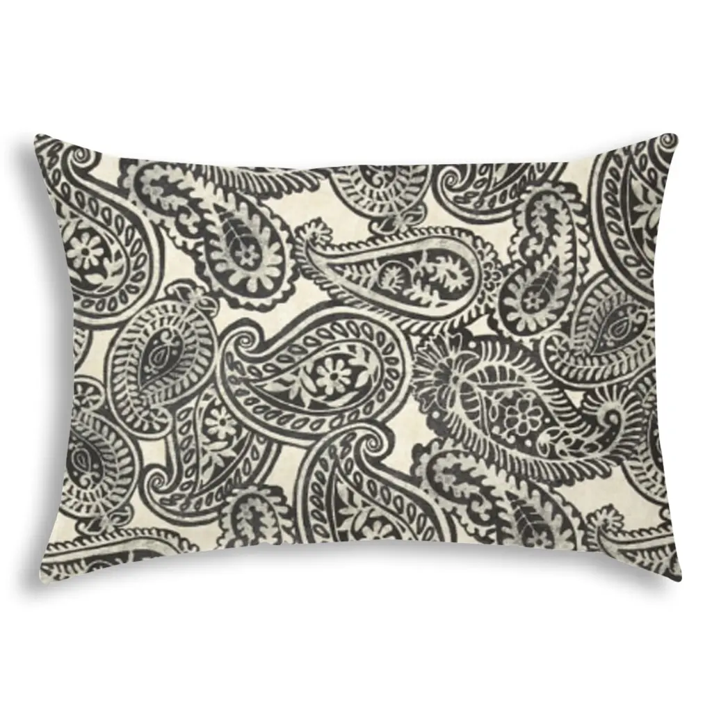 Elio Gray Indoor Outdoor Pillow Sewn Closure Multicolor Polyester usa made pillow and pouf