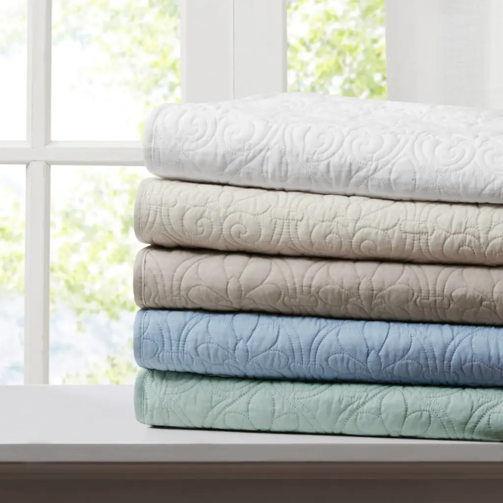Oversized Quilted Throw Blanket 60X70 Inches White Cotton jla