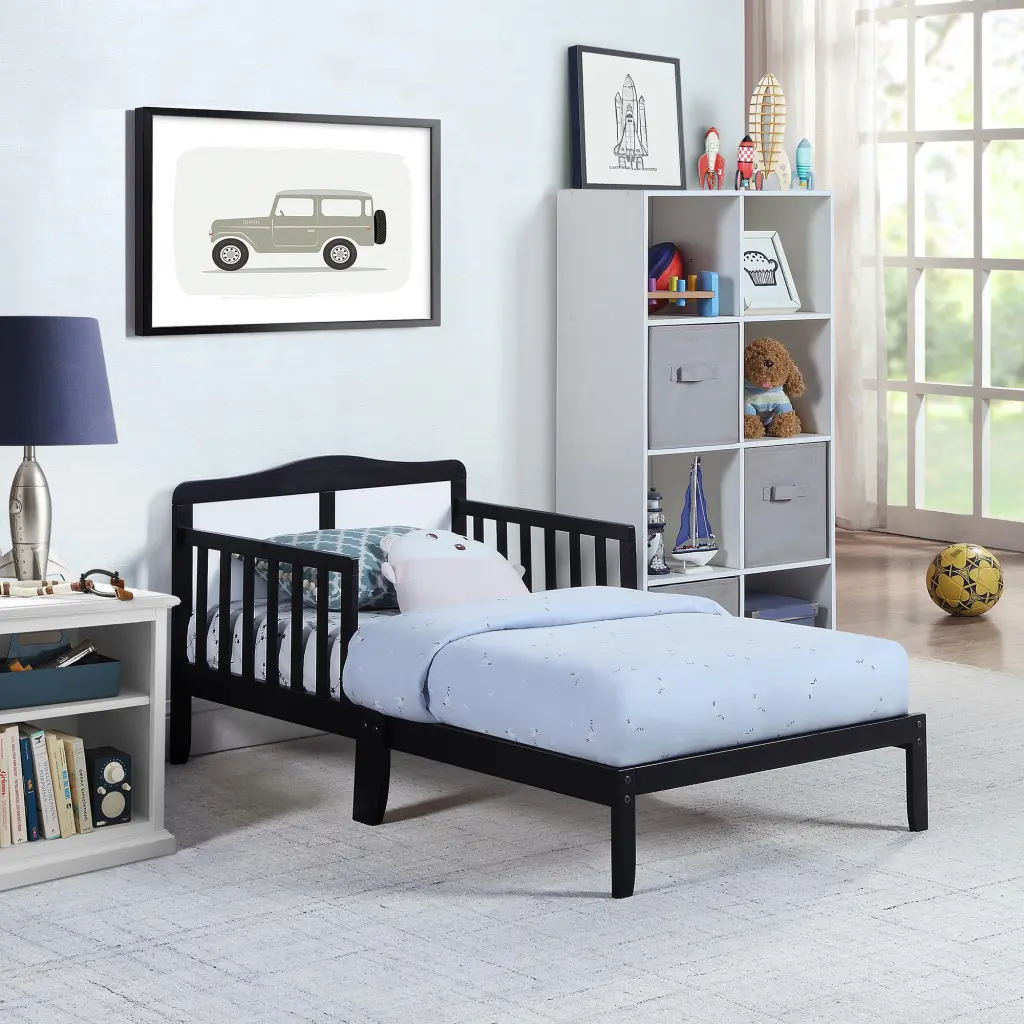 Birdie Toddler Bed Black White Solid Timber Kids Furniture simple living