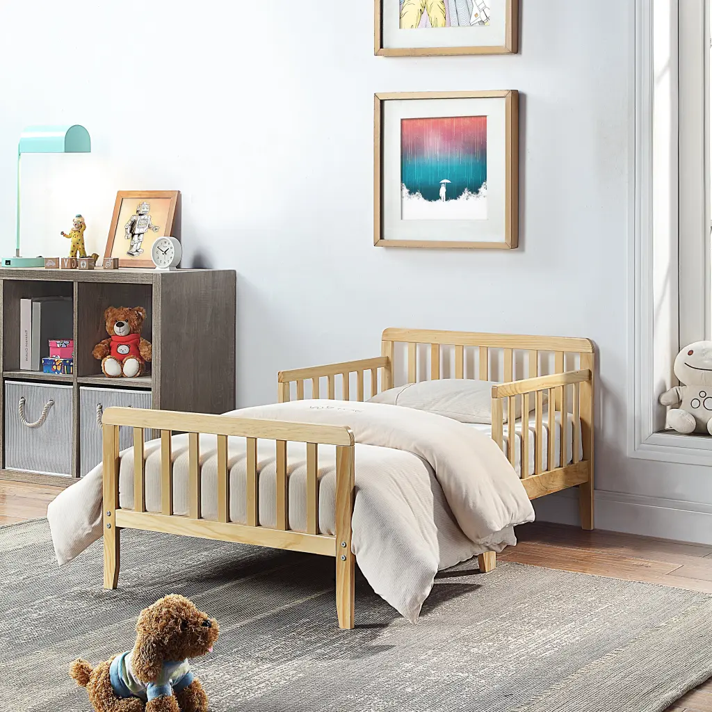 Jax Toddler Bed Natural Solid Timber Kids Bedroom Furniture simple living