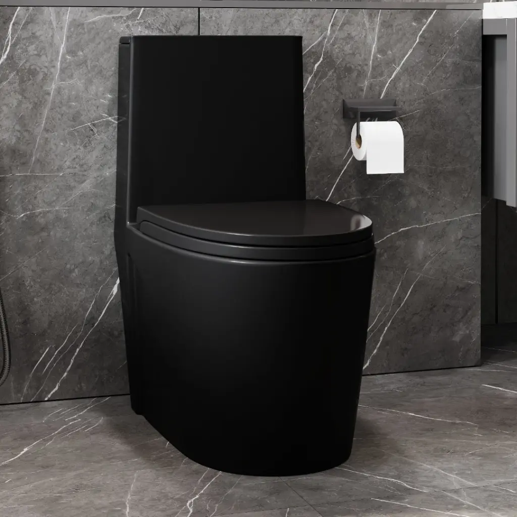 1.6 GPF Dual Flush One Piece Toilet Water Saving Elongated Comfort Height bathin