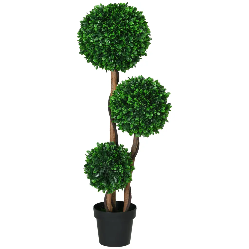 Homcom 3.5Ft Artificial Boxwood Topiary Tree Pot Indoor Outdoor Decor aosom business