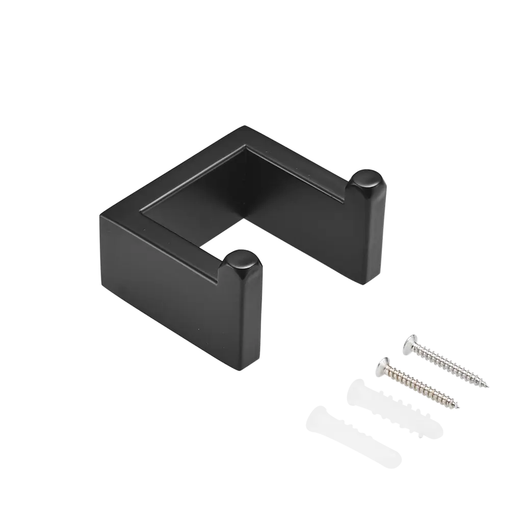 Double Towel Hook SUS304 Stainless Alloy Metal Bath Towel Holder flg