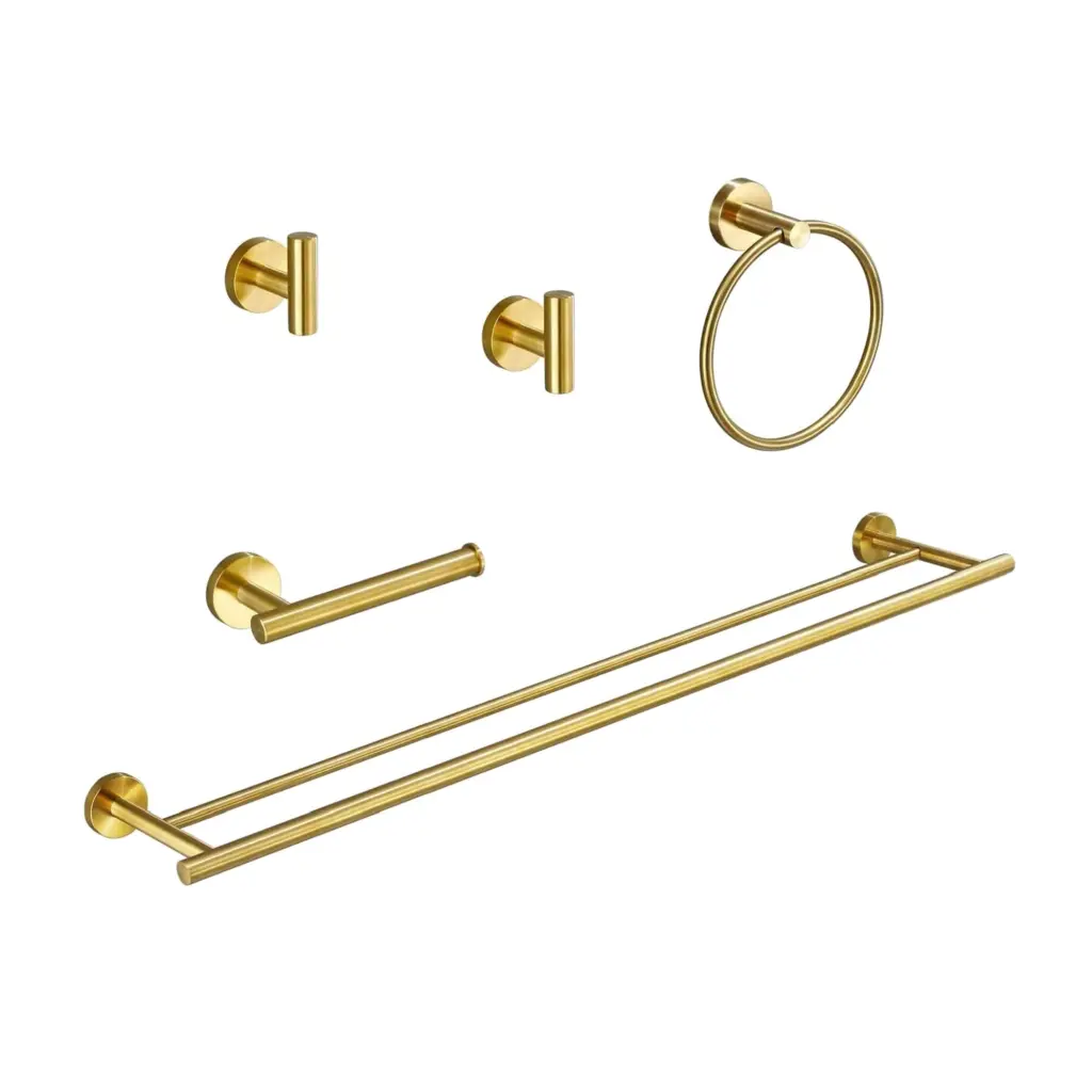 5 Piece Bathroom Towel Rack Set Wall Mount Applicator Gold Aluminium Towel Holder w928 dongtu group