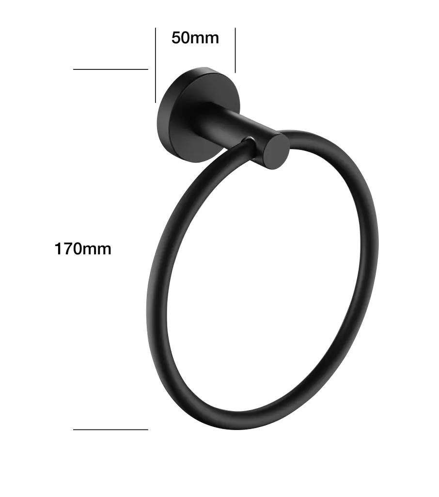 6 Piece Stainless Alloy Metal Bathroom Towel Rack Set Wall Mount Matte Black w928 dongtu group