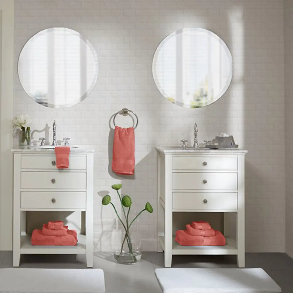 100% Cotton 8 Piece Antimicrobial Towel Set Coral Bath Towels jla