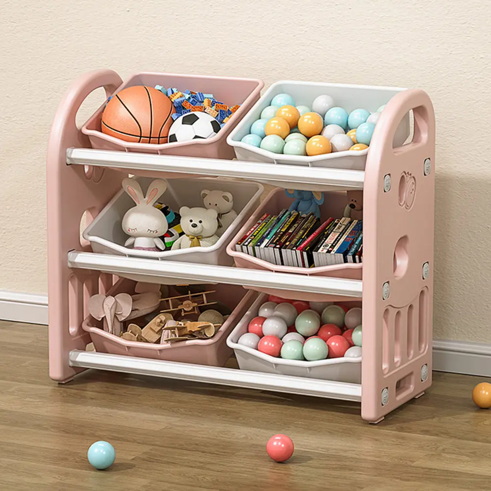 Kids Toy Storage Organizer 6 Bins Multi Practical Nursery Organizer montary