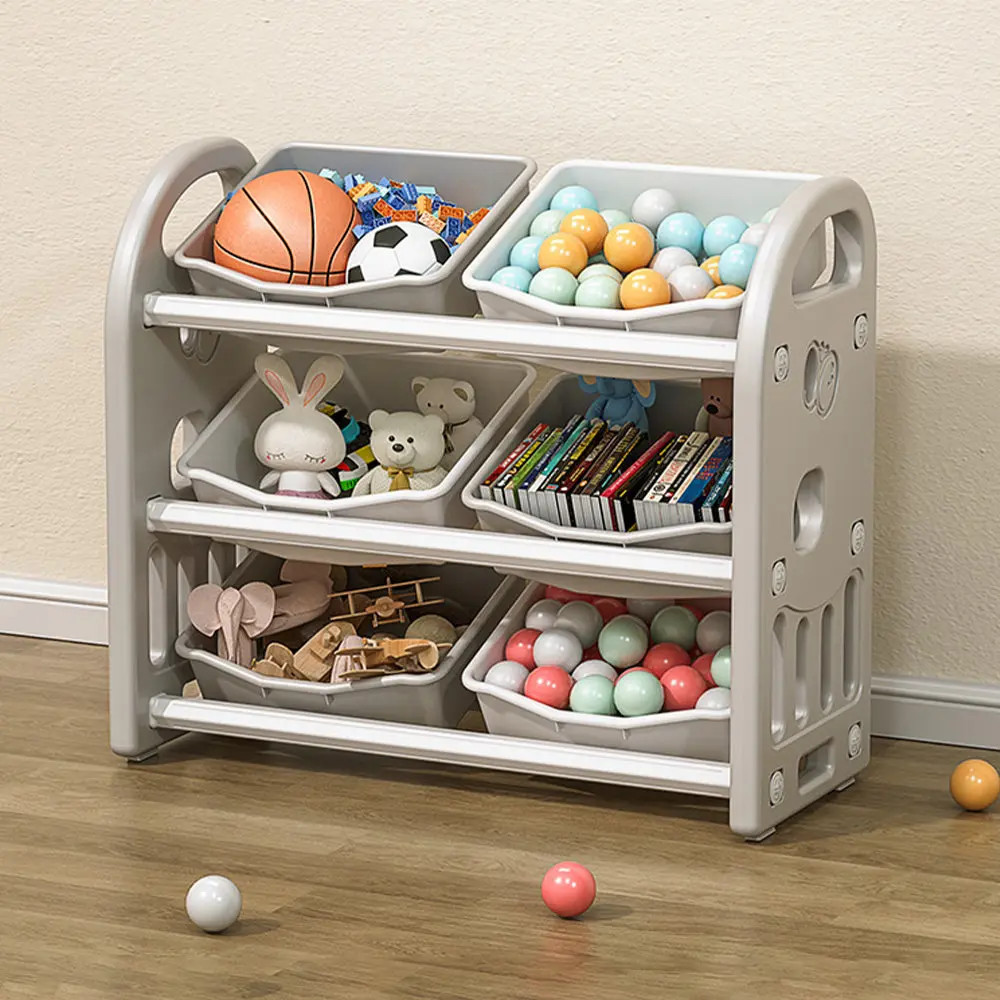 Kids Toy Storage Organizer 6 Bins, Multi-Purpose Nursery Organizer Toys and Clothes montary