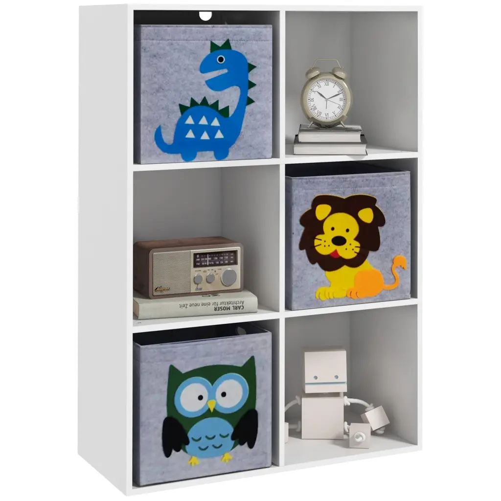 Qaba Children's Toy Organizer 3 Storage Bins and Cute Design Kids Room aosom business