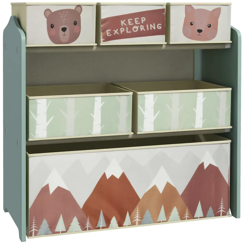 Qaba Toy Organizer 6 Storage Bins Kids Storage Unit Bedroom aosom business
