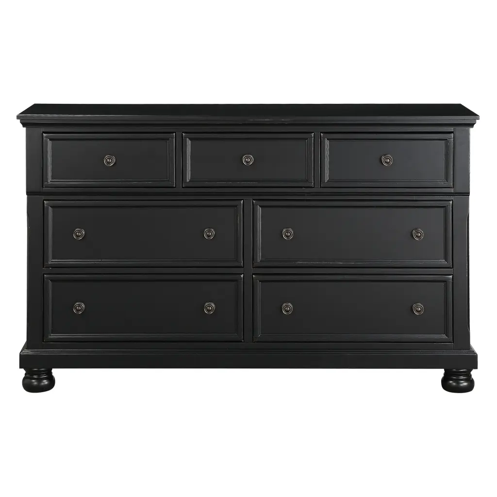 Transitional Black Dresser 7 Drawers And Jewelry Tray Traditional Design kanepe