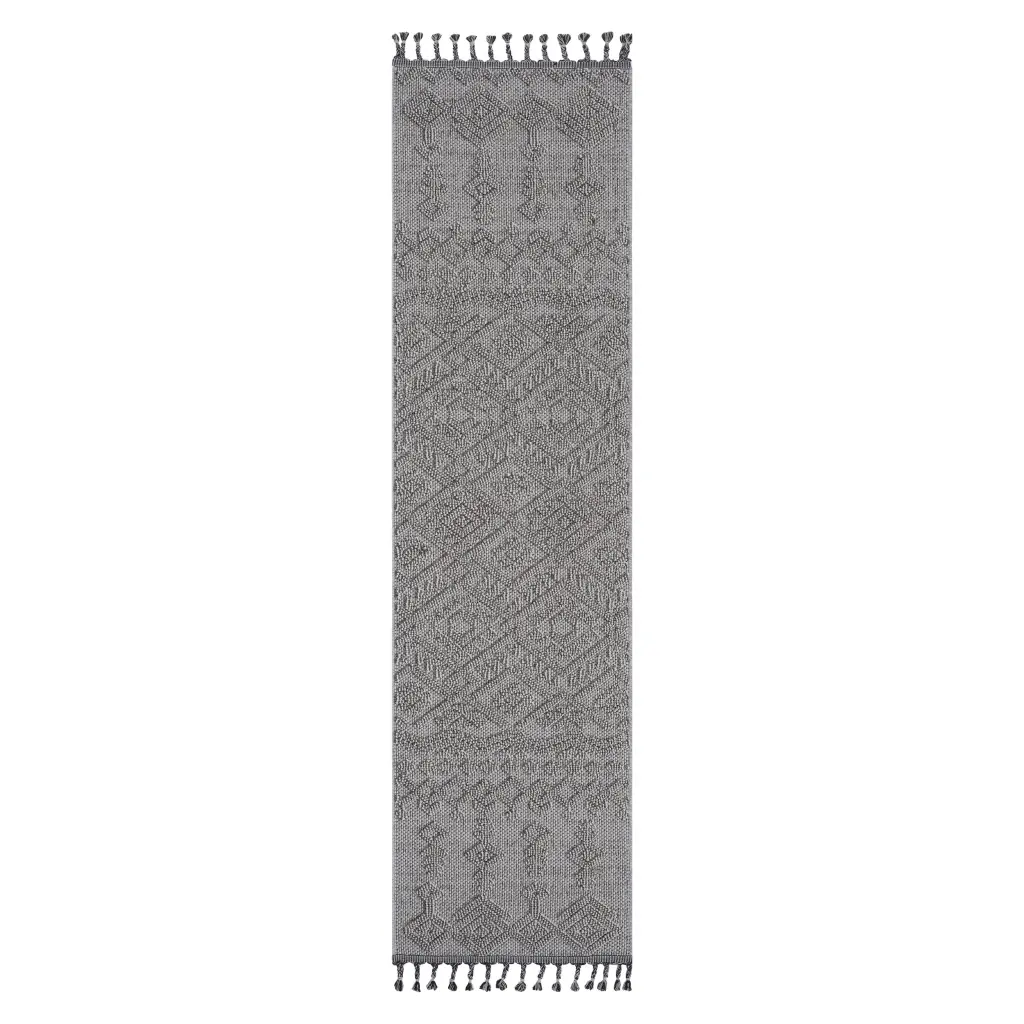 Naar Guros Collection 2X8 White White Traditional Indoor Outdoor Area Rug All Weather Floor Mat naar rug