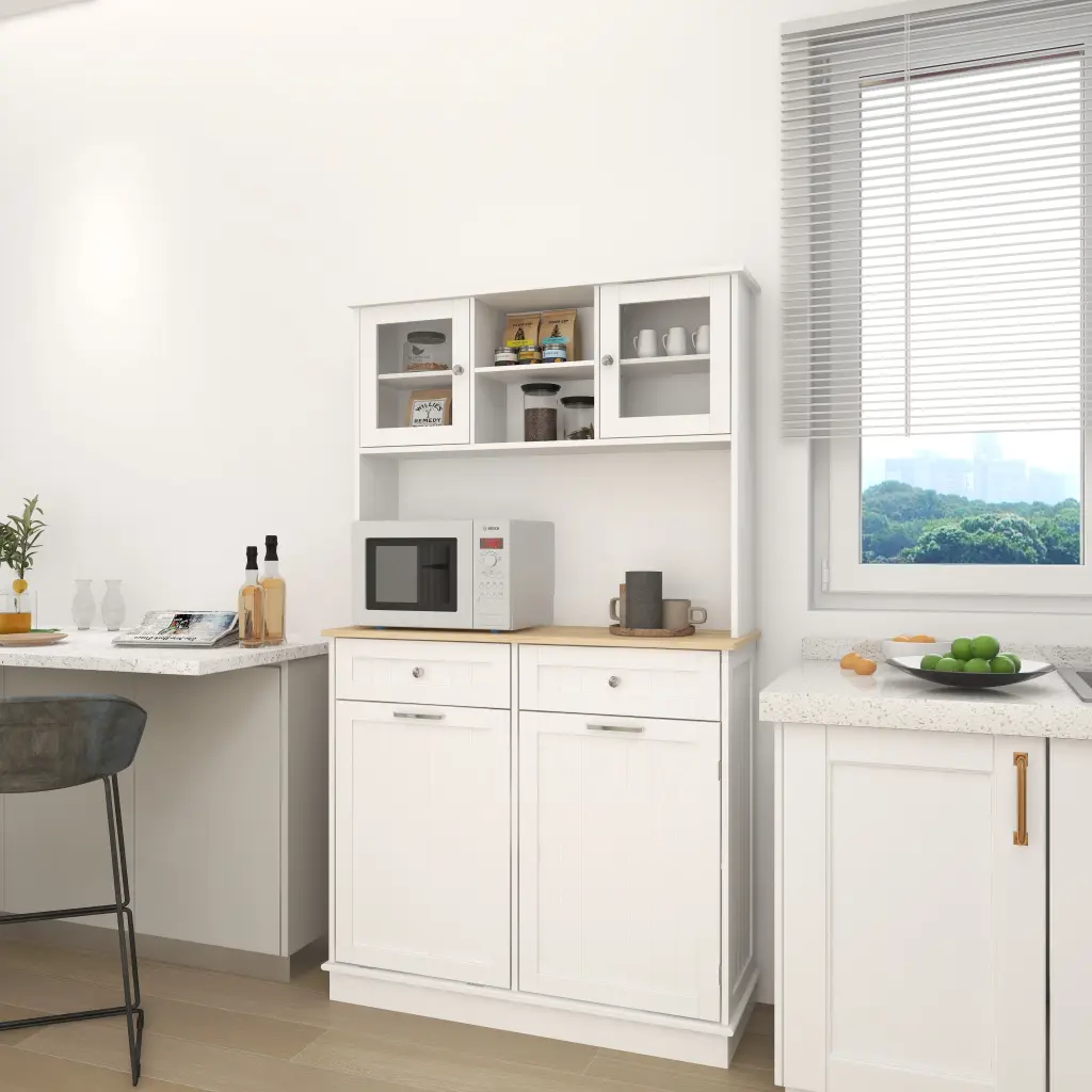 67.7 Inch Tall Kitchen Trash Can Storage Cabinet 3 Adjustable Shelves Waste Bin Organizer cl worthy houseware co.-ltd.