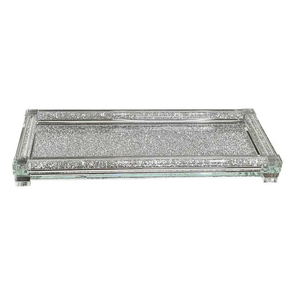 Ambrose Exquisite Medium Crystal Tray Gift Box Shiny Metal furnings