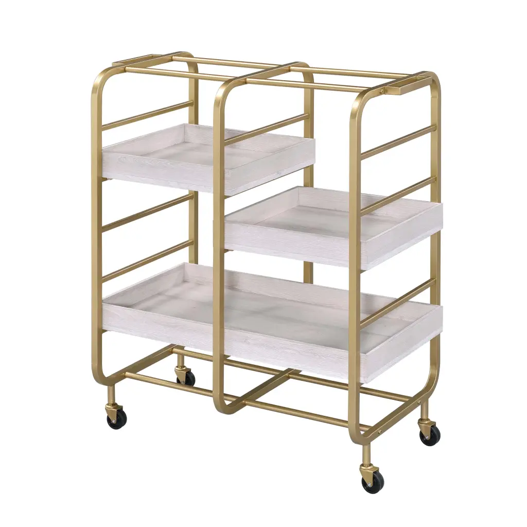 Gold and White Washed Serving Tray 3 Customizable Trays furniture max