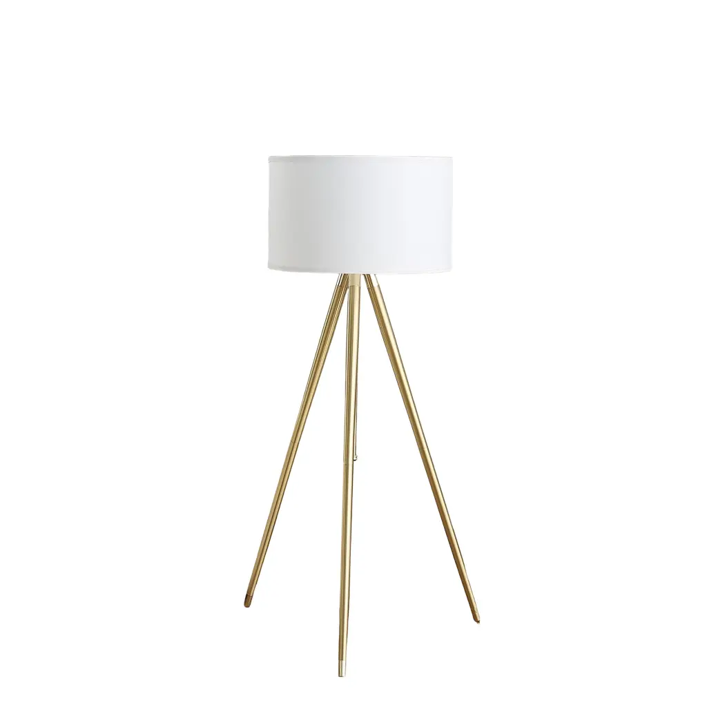 64 Inch 47 Inch Height Customizable Brass Shiny Gold Modern Tripod Floor Lamp california home