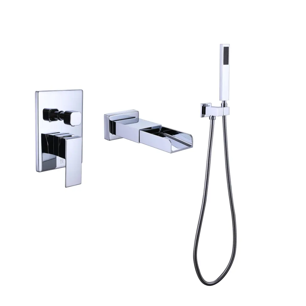 Trustmade Pressure Balance Waterfall Single Handle Wall Mount Tub Faucet w969 -modern muse-