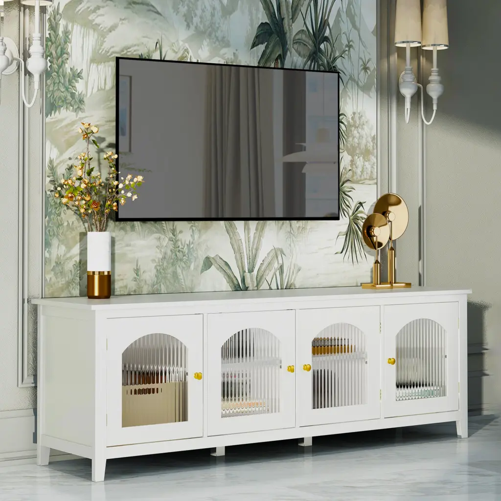 71 Inch Chic TV Cabinet Entertainment Center TV Stand Console Table Modern jxy furniture