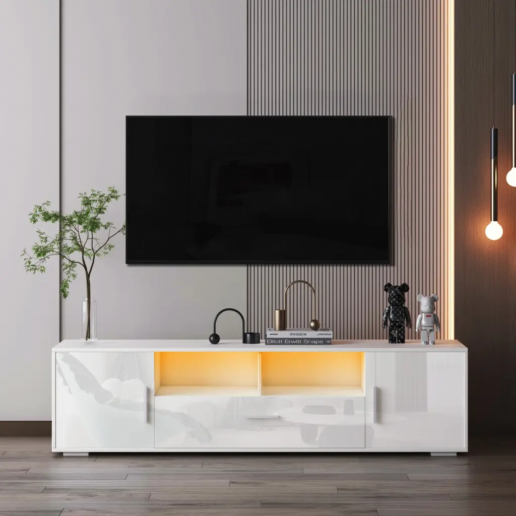 Quick Assemble Fashion TV Stand TV Cabinet Entertainment Center Modern Living Room jxy furniture