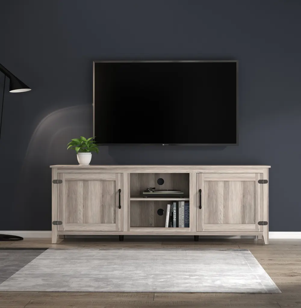 Tv Stand Storage Media Console Entertainment Center Two Doors samchy
