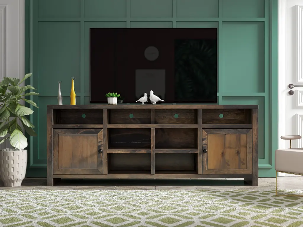 Joshua Creek 84 Inch TV Stand Console TVs Up to 95 Inches No Assembly Required bridgevine home
