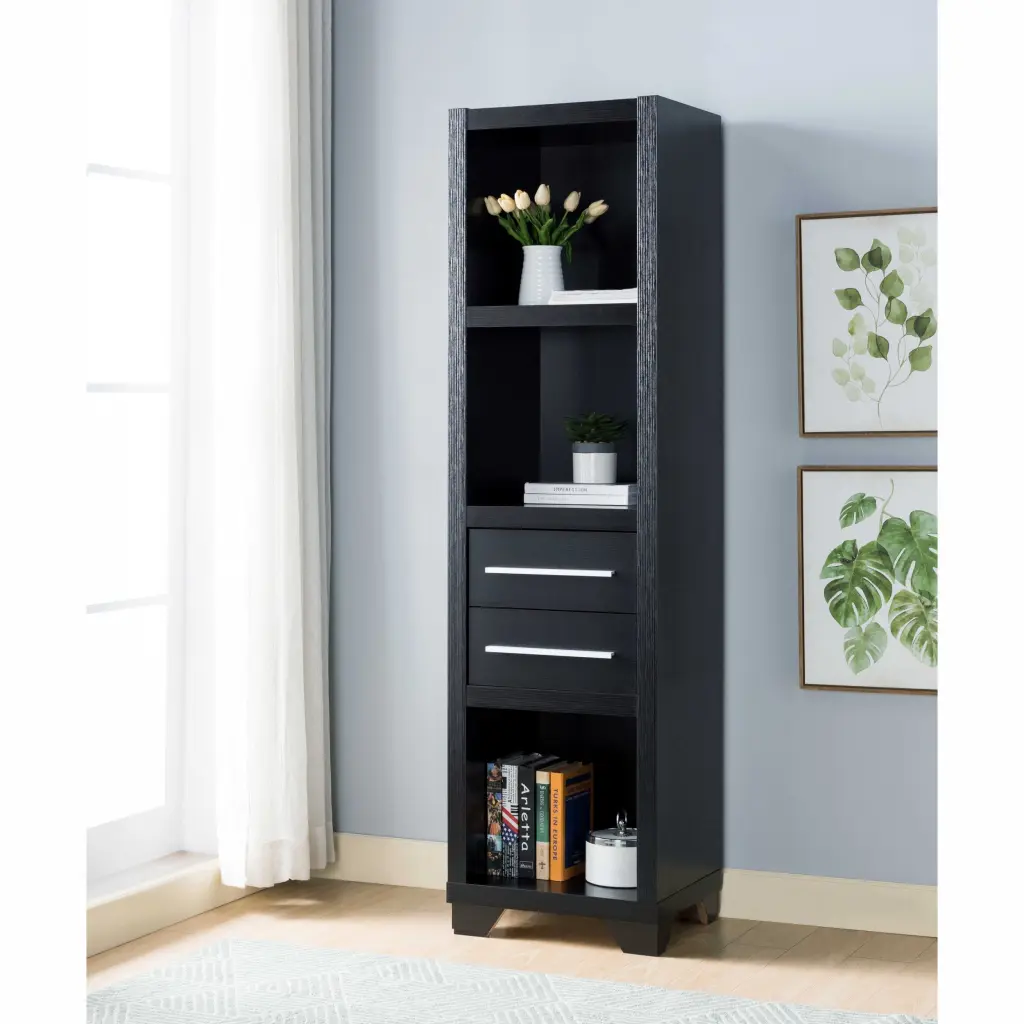 ID USA 27062P Media Pier Black Particle Board id international- inc.