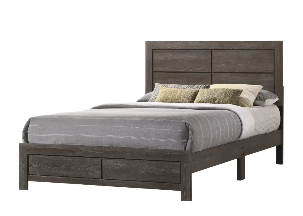 Hopkins Twin Bed One Box Brown Dark Brown Timber Bed Frame crown mark inc