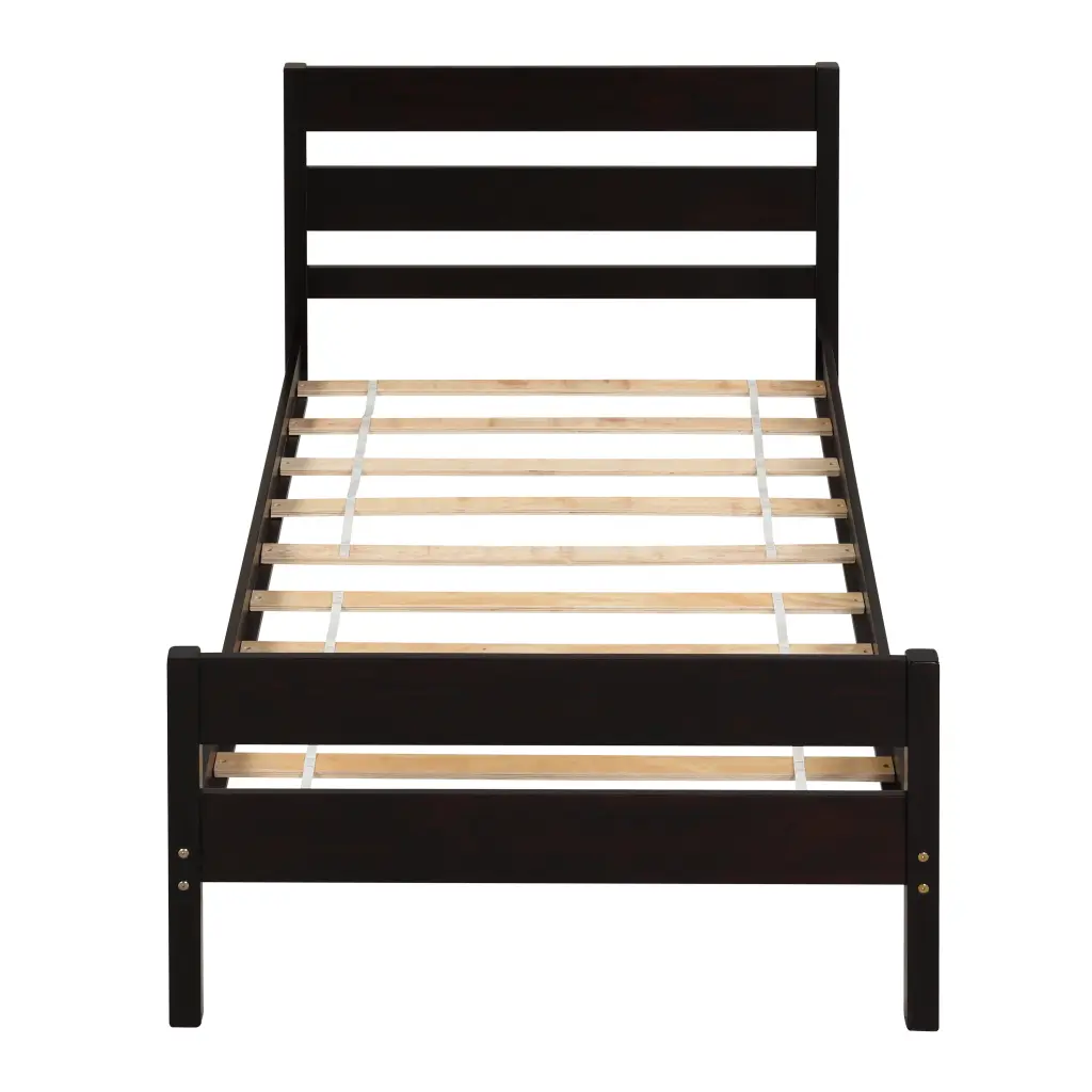 Twin Bed Headboard And Footboard Espresso Pine inspirit