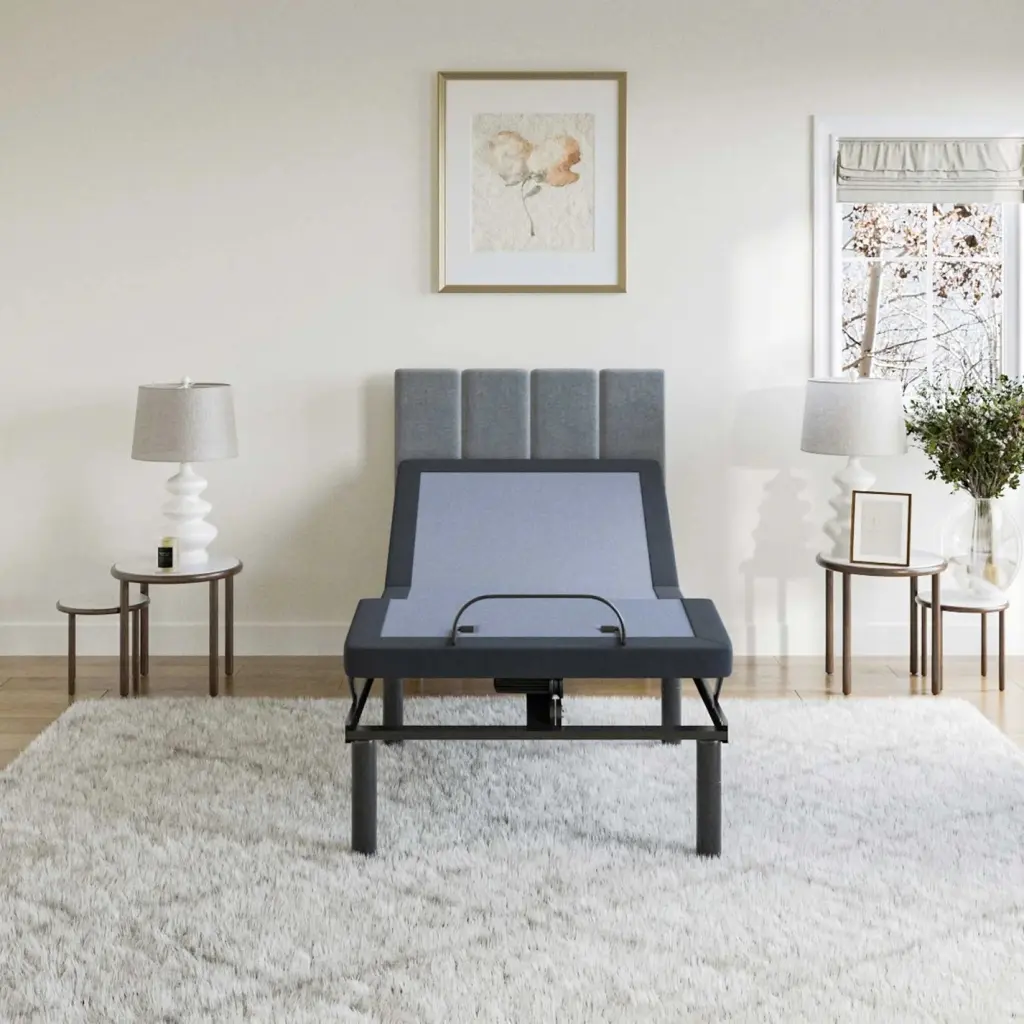 Bt2500 Twin Customizable Bed Twin Blue Gray Upholstered Modern Bedrooms omne sleep