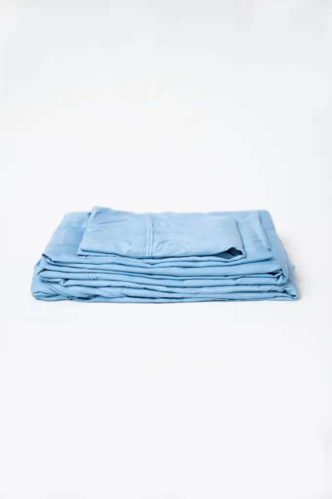 4 Piece Sapphire Brushed Microfiber Twin Sensitive Skin Safe Sheet Set Blue omne sleep