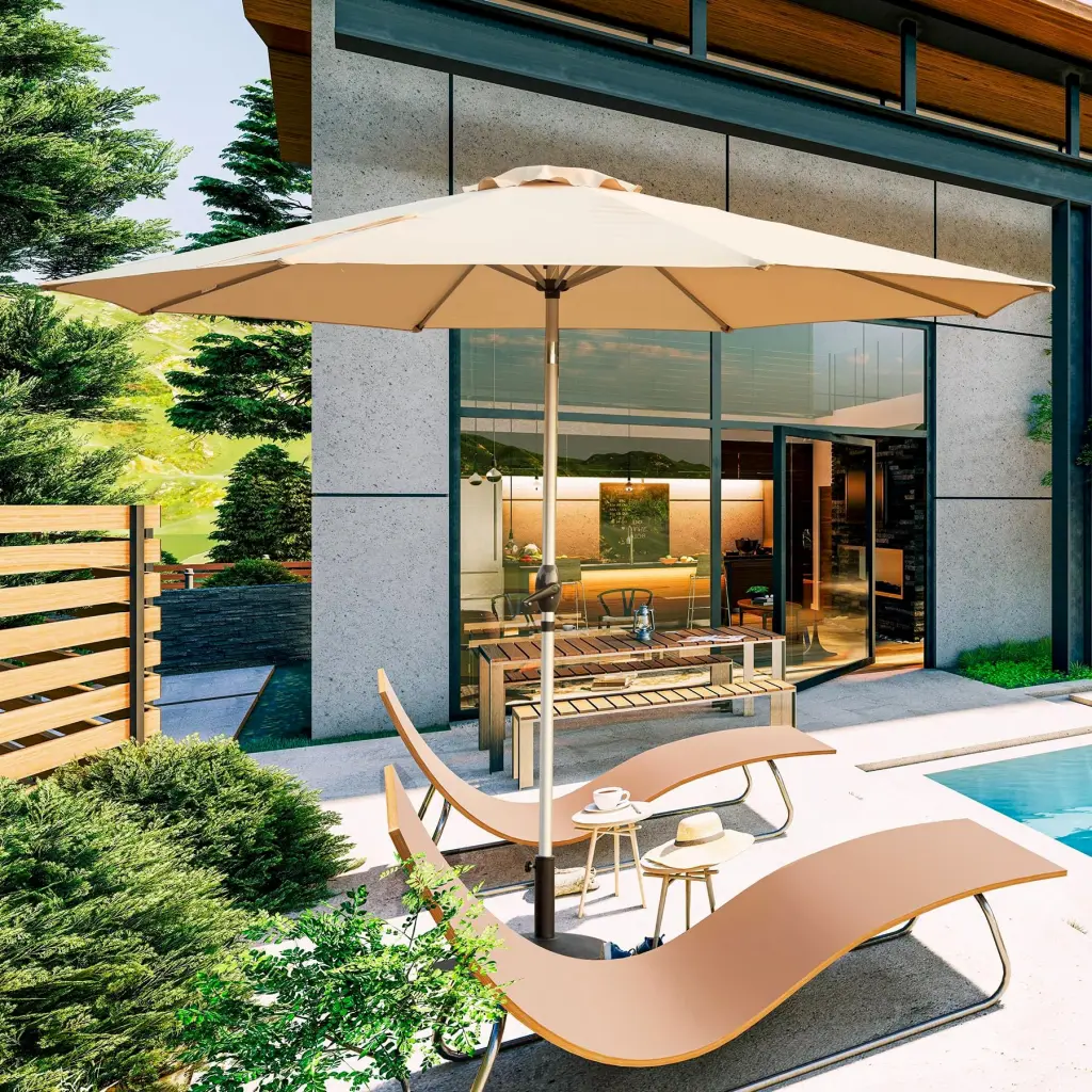 10 Foot Outdoor Patio Umbrella Push Button Tilt Table Shade crefise patio life