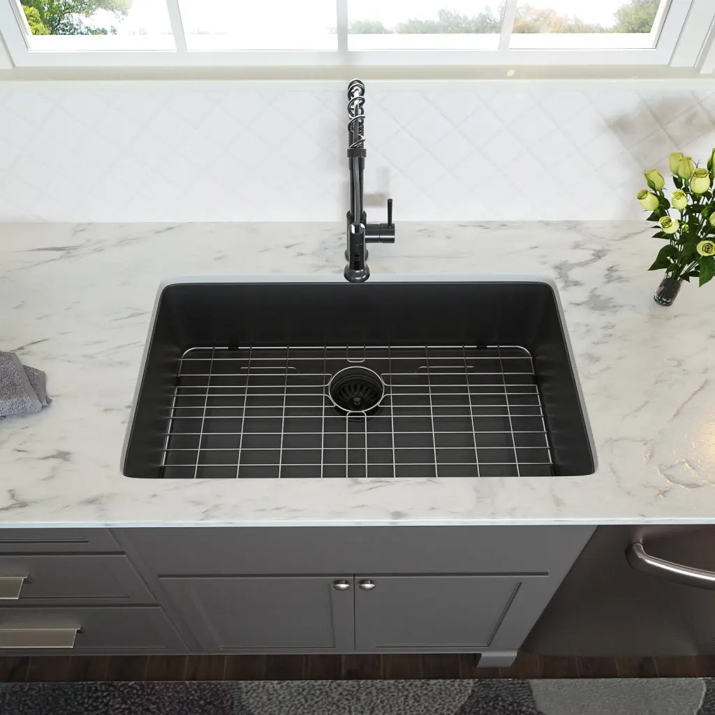 33 Inch Gunmetal Black Undermount Kitchen Sink Single Bowl 16 Gauge Stainless Steel lordear