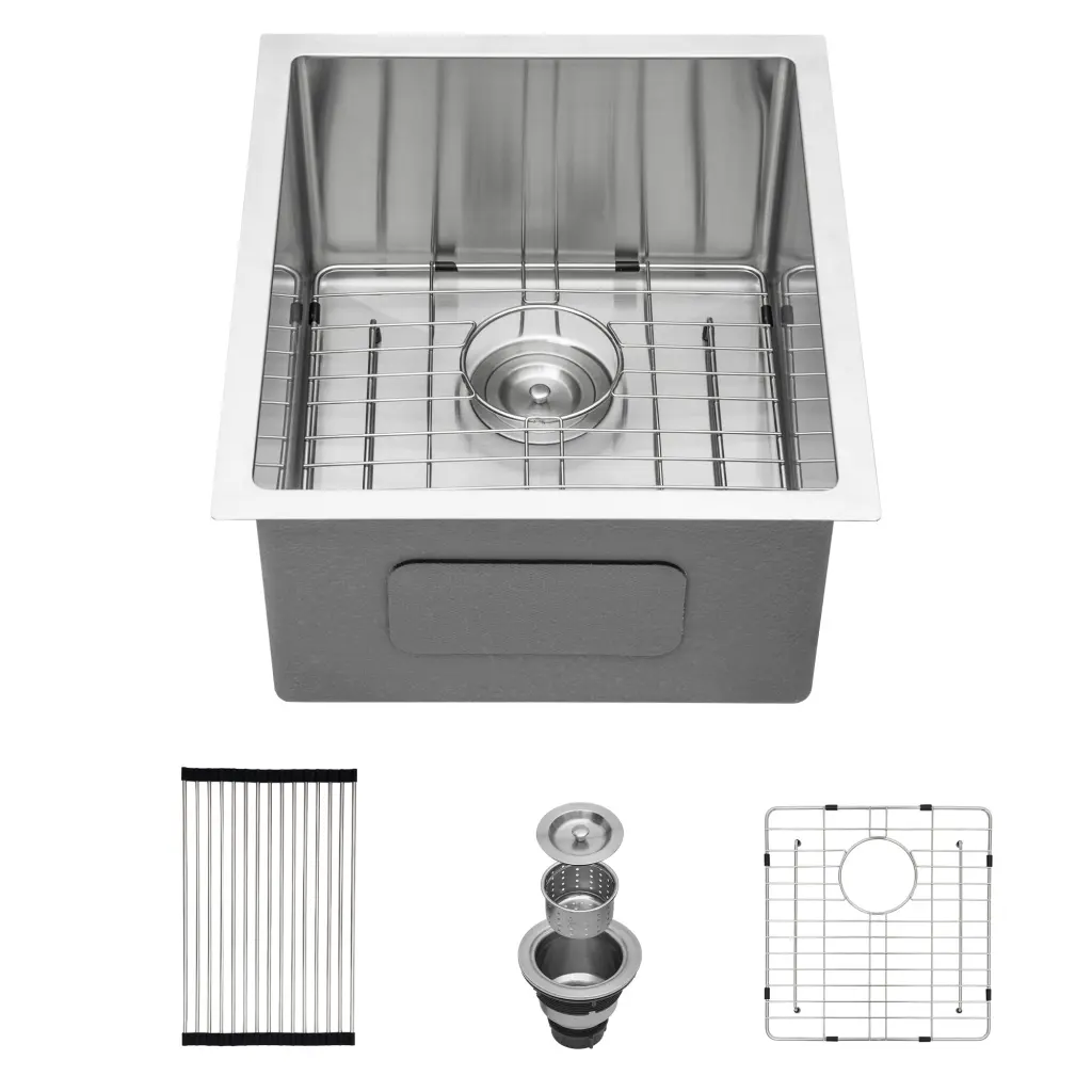 15 Inch Undermount Stainless Steel Kitchen Sink 15X17X10 Inches lordear