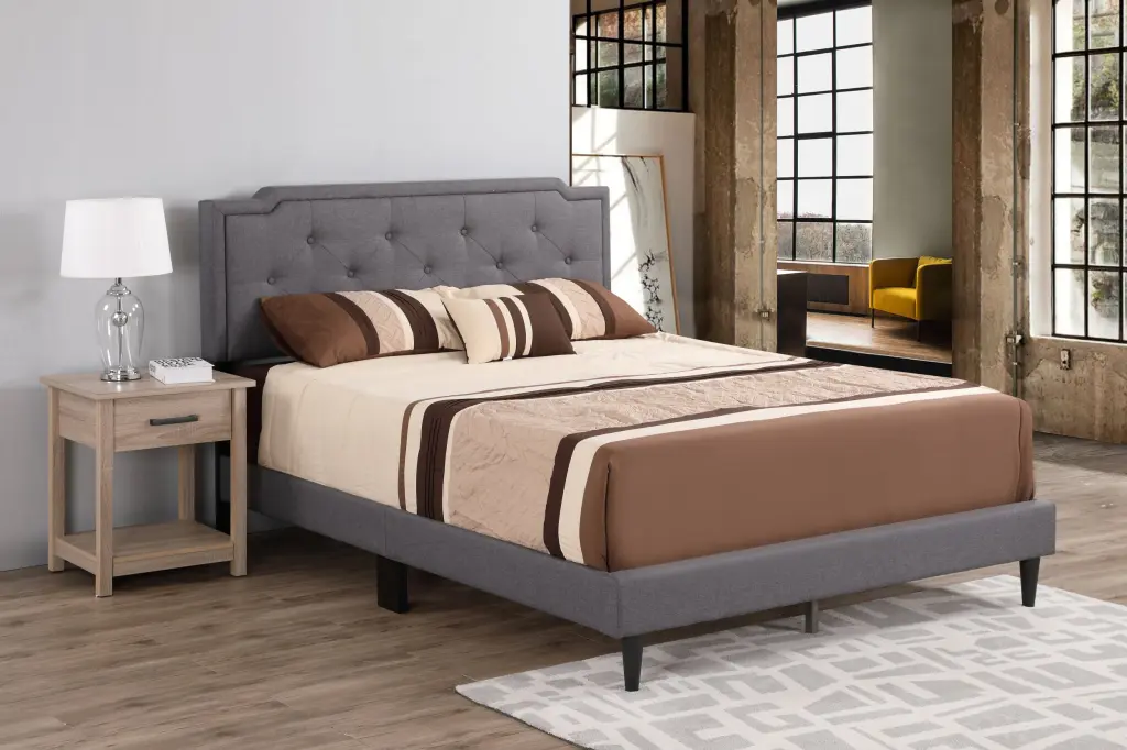 Deb G1104 QB Up Queen Bed All One Box Gray Foam Velvet Material glory furniture
