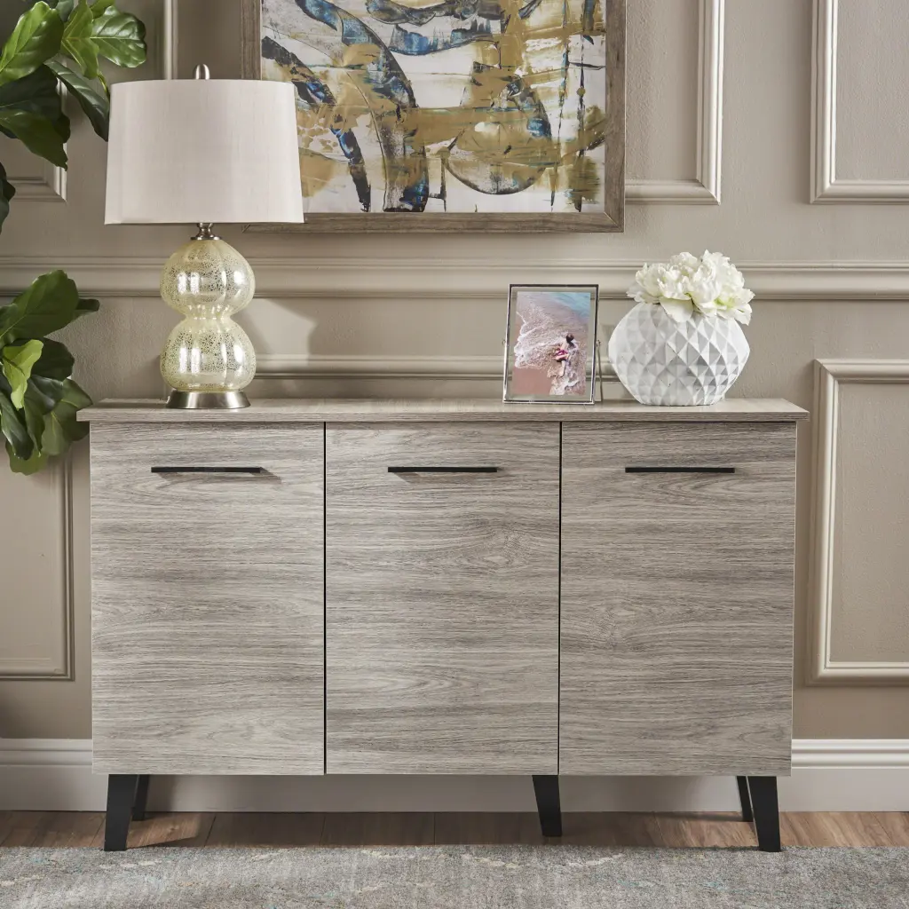Multi Function Cabinet Grey Particle Board Storage Solution nh-bo