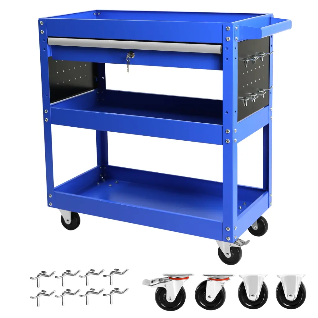 Rolling Tool Shopping Basket Luxury 1 Drawer Functionality Heavy Duty Industrial Cart ys