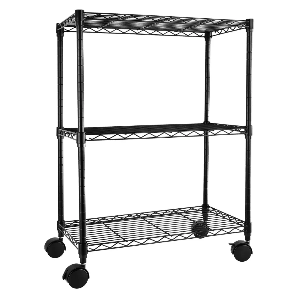 Effortless Deluxe Heavy Duty 3 Shelf Shelving Wheels Customizable Storage Unit w1134dhs