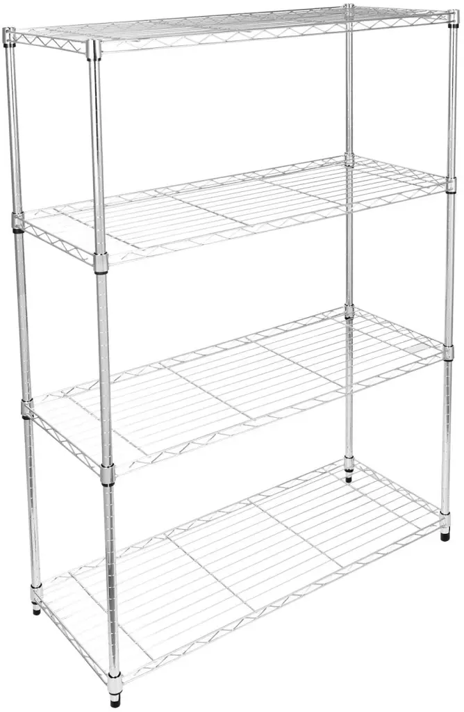 Effortless Deluxe Heavy Duty 4 Shelf Shelving Unit Wheels Adjustable Storage Rack w1134dhs