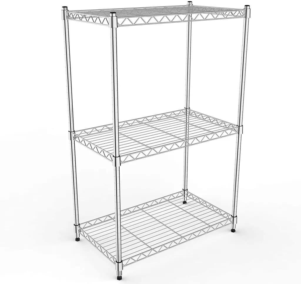 Effortless Deluxe 3 Shelf Shelving Wheels Steel Arranger 23Wx13Dx3H Inches w1134dhs