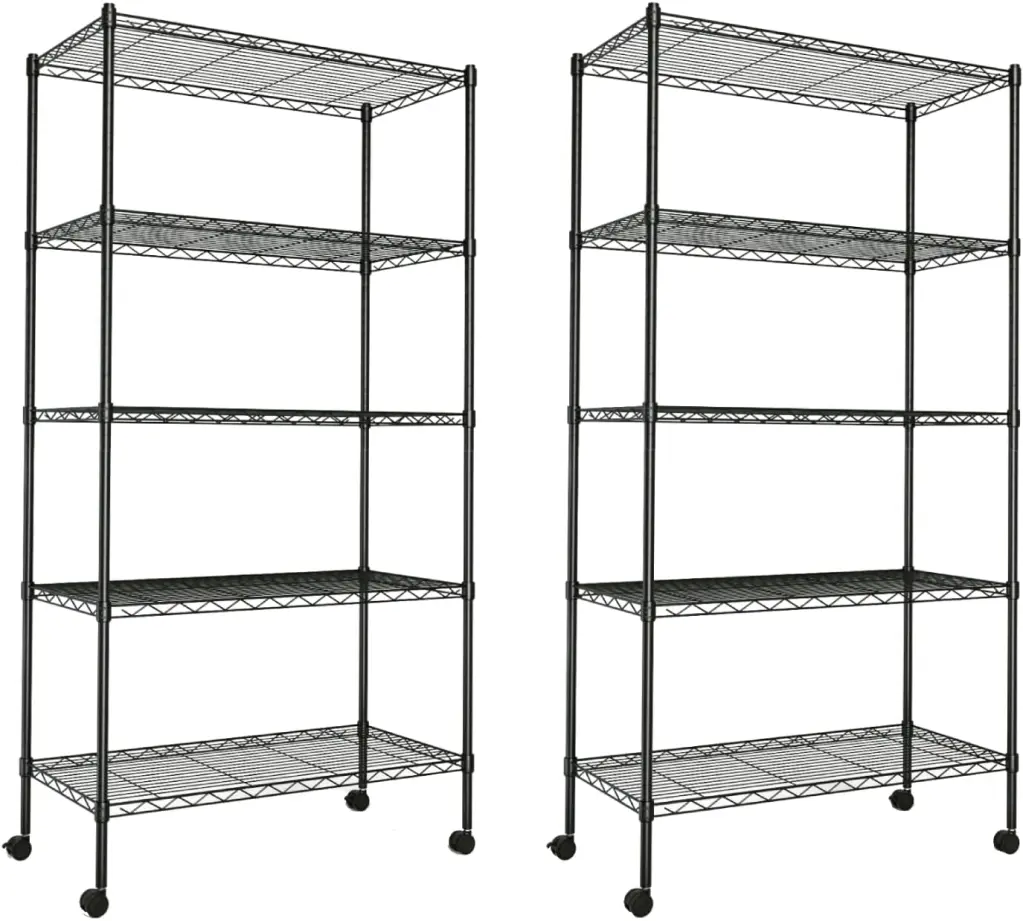 Heavy Duty 5 Shelf Storage Shelving Unit 1250Lbs Loading Capacity 29 Inches Wide w1134dhs