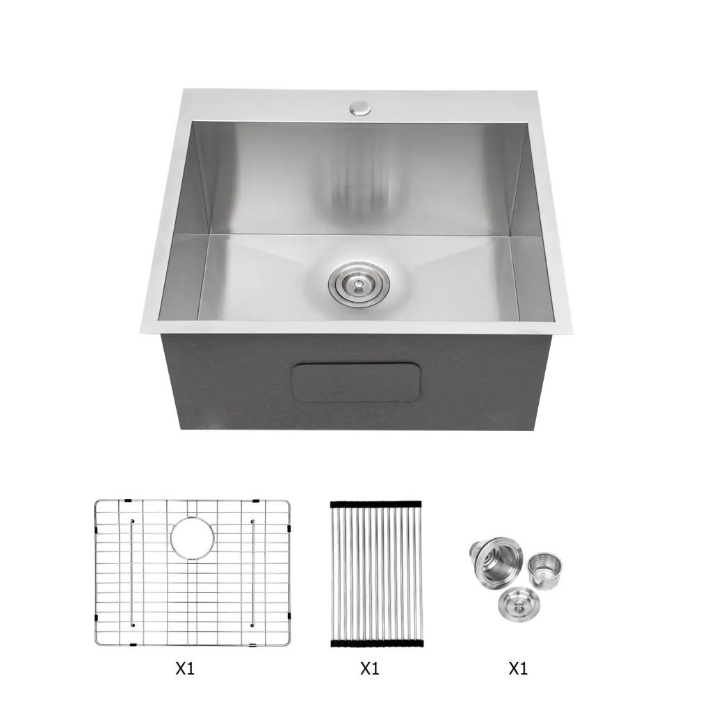 Laundry Sink 22X22X12 Inch Drop Laundry Sink Brushed Nickel Stainless Steel Utility Sink lordear