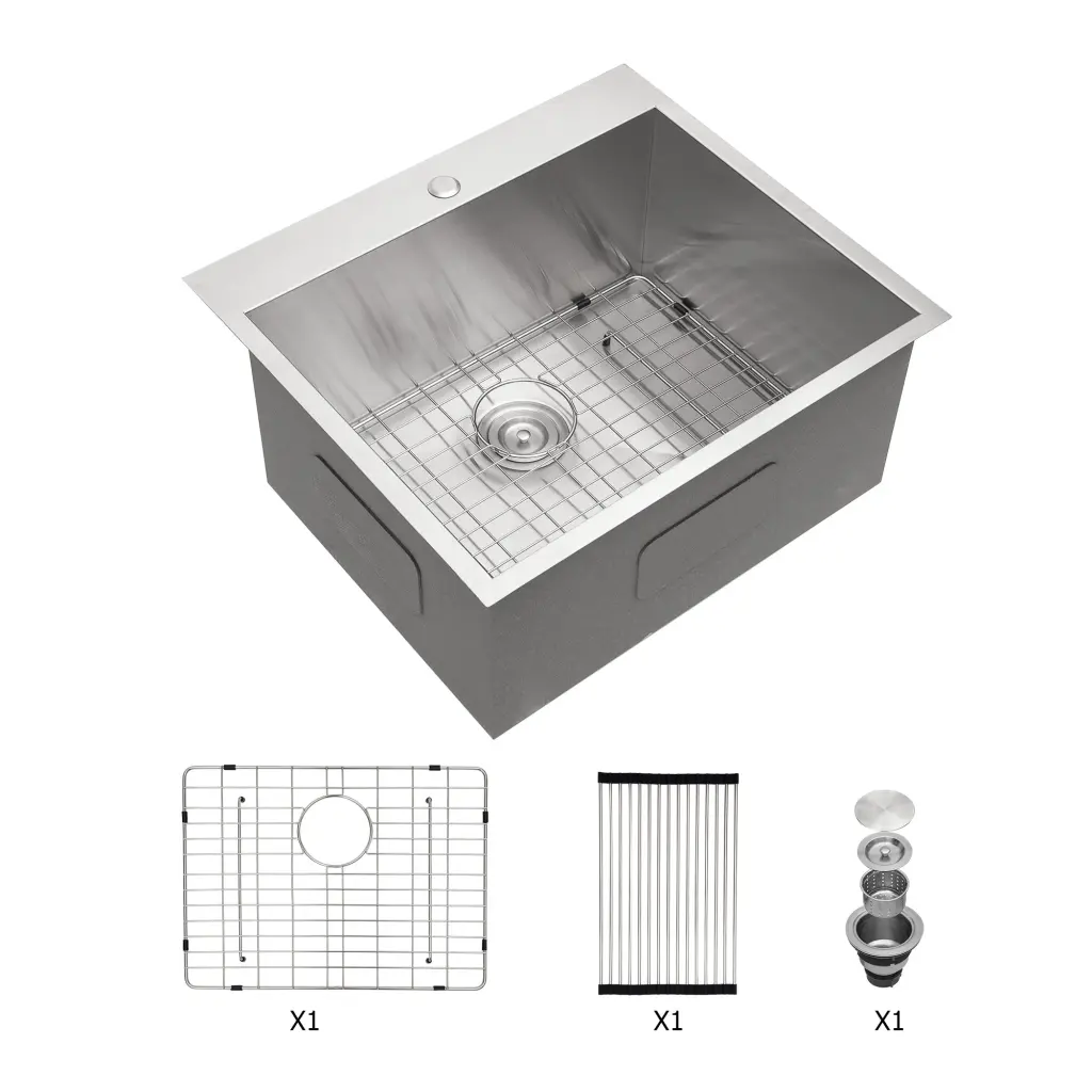 Laundry Sink 25X22X12 Drop Brushed Nickel Stainless Steel Utility Sink lordear