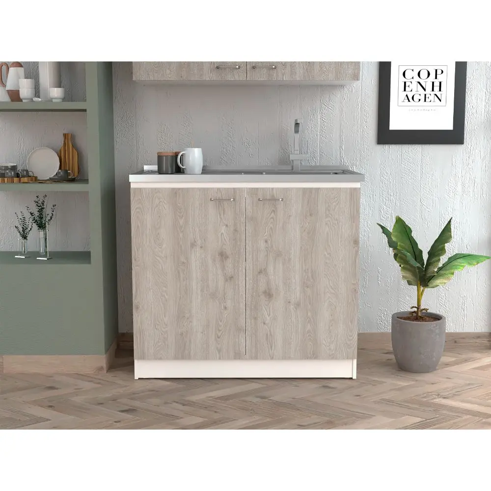 Napoles Utility Sink Cabinet One Shelf Double Door Smoke Finish rta mubles colombia