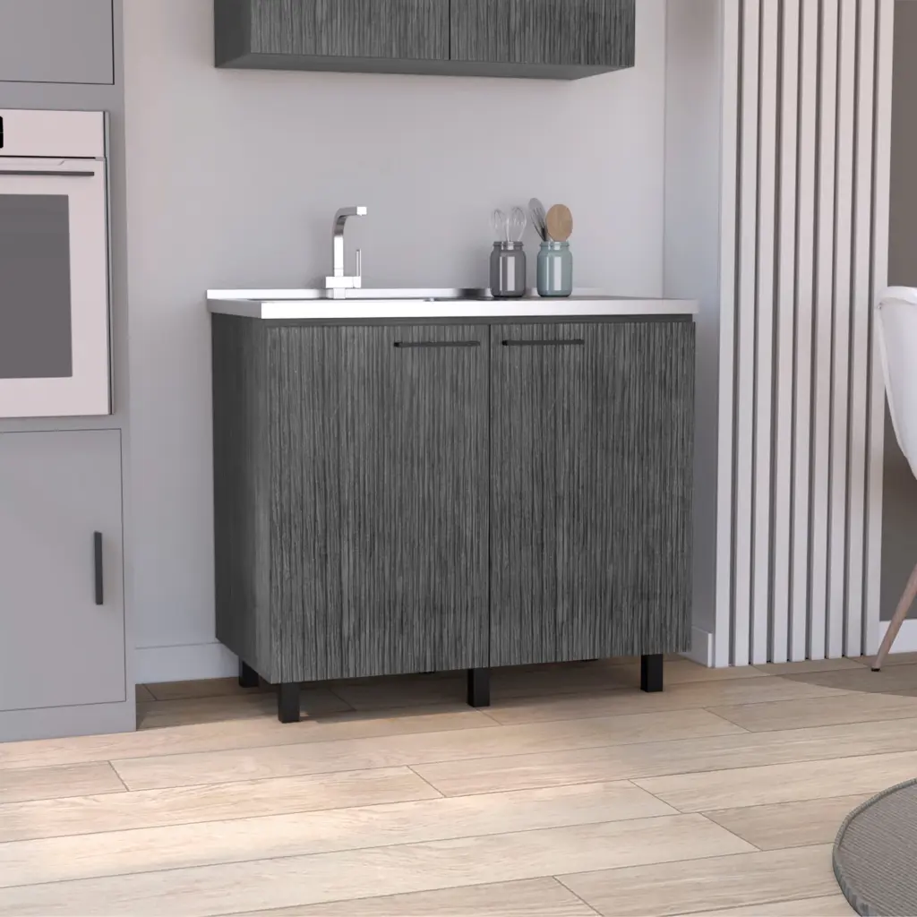 Napoles 2 Utility Sink Cabinet Stainless Alloy Metal Countertop rta muebles colombia