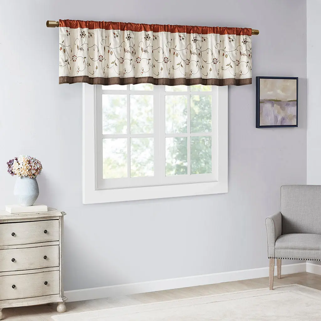 Embroidered Window Valance Spice 50x18 Inches Multicolor Polyester Curtain jla
