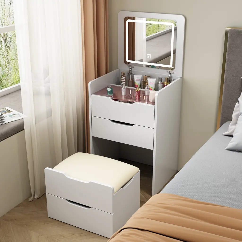 3 1 Vanity Desk Flip Top Mirror Small Makeup Vanity Set eheng